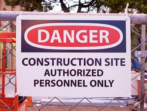 Safety Sign at Construction Site